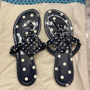 Tory Burch navy w/white polka dot size 8.5 never been worn